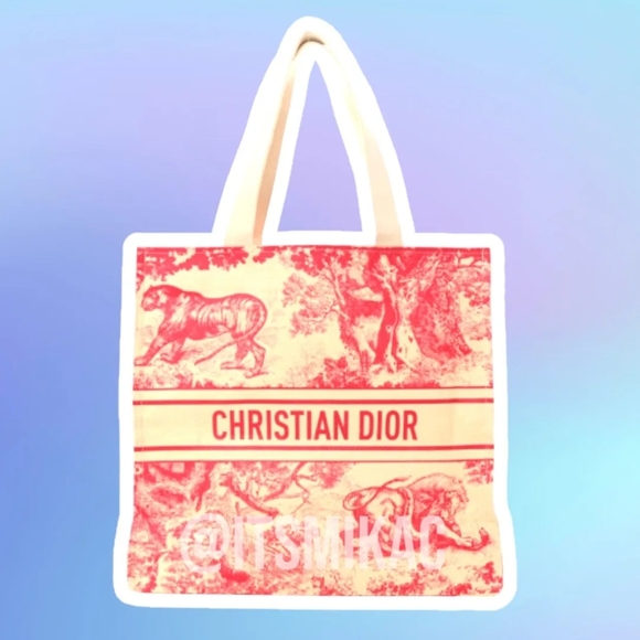 Dior Red and Cream Tote Bag - Picture 1 of 1